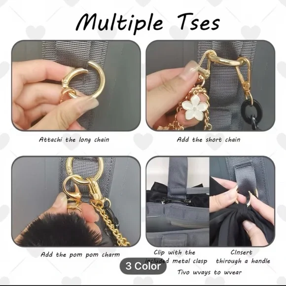 Dress your bag up White Floral Charm Set - Picture 4 of 6